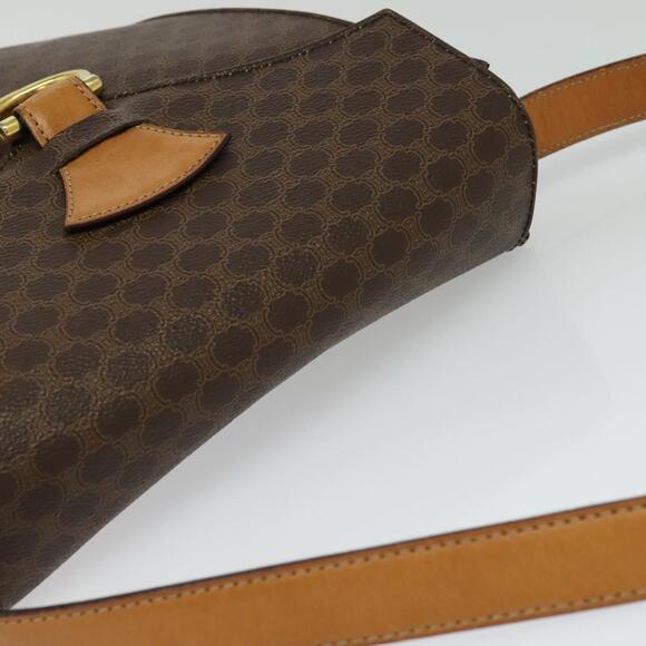 CELINE Macadam Canvas Shoulder Bag Pvc Leather Brown Gold - Picture 6 of 12